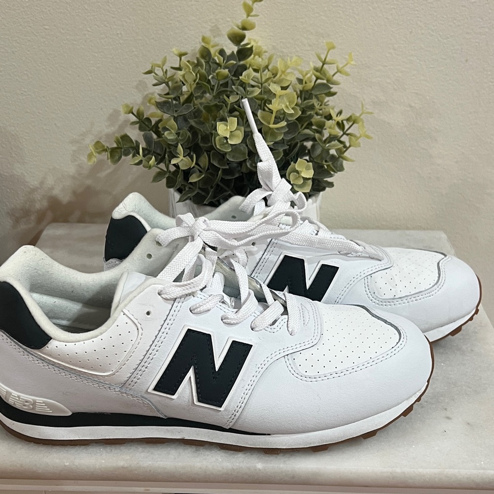New Balance Kids Sneakers - White and Dark Gray